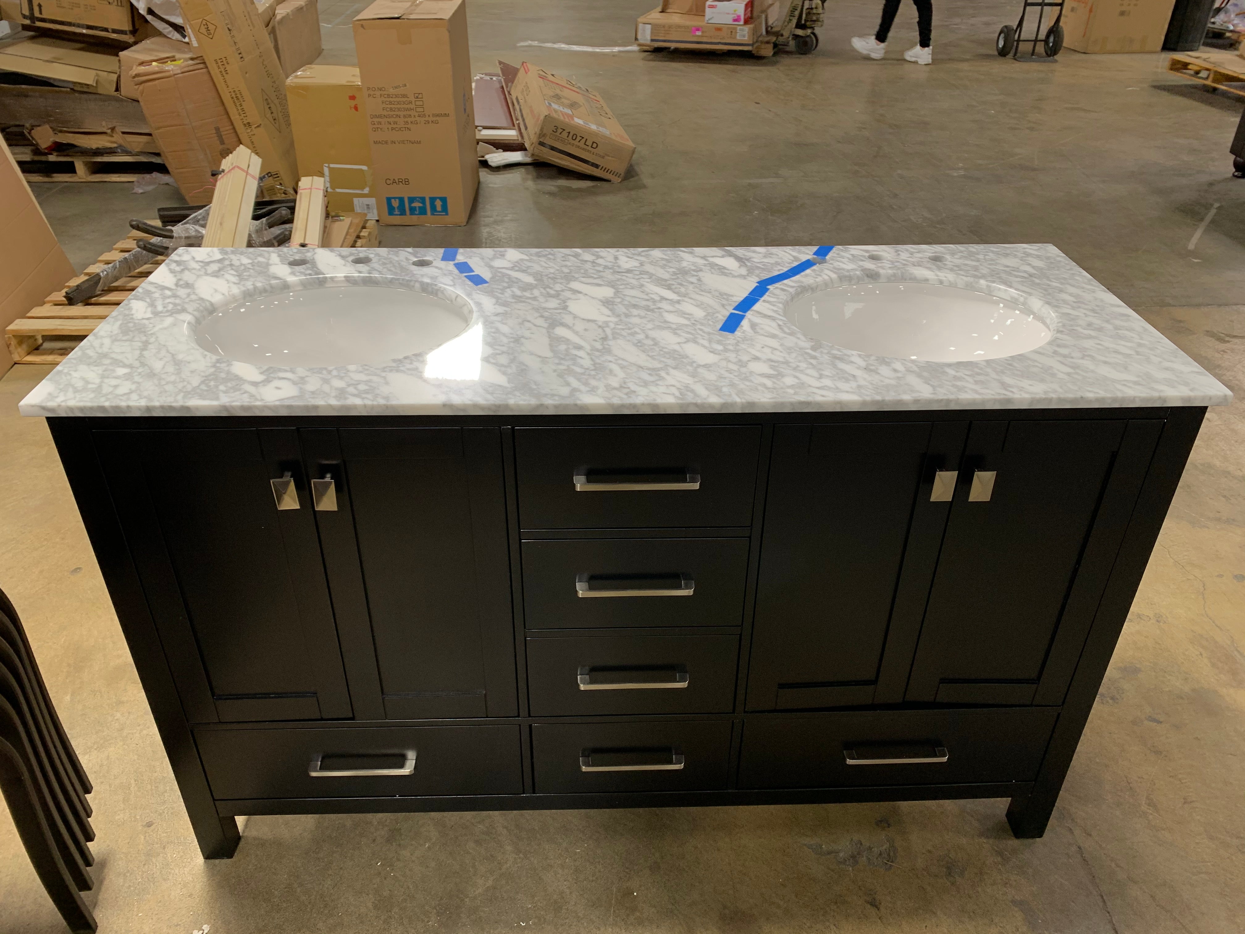 Newtown 60" Double Bathroom Vanity Set