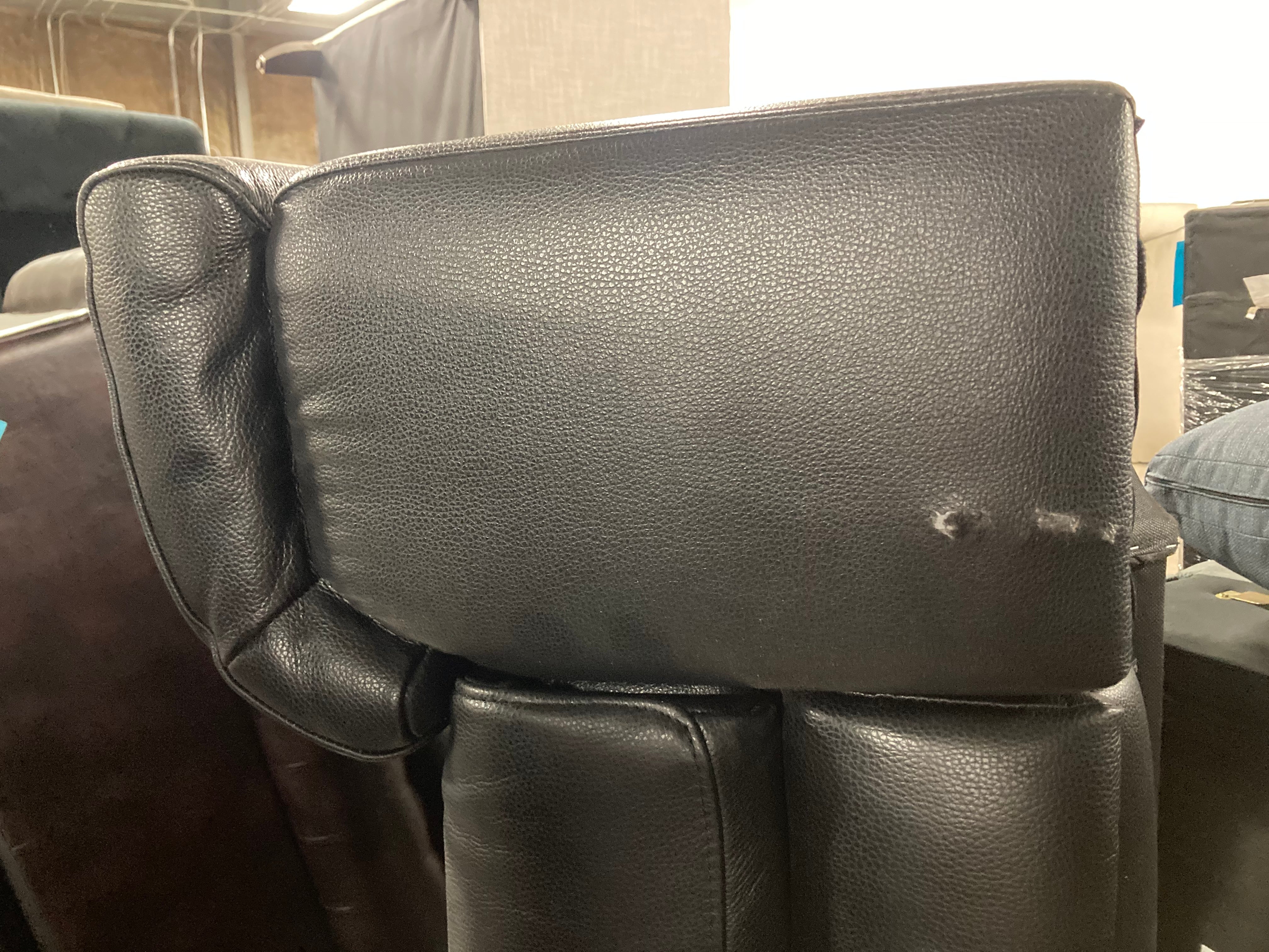 Bryd 116" Wide Leather Match Reclining Sofa & Chaise (2 Boxes)