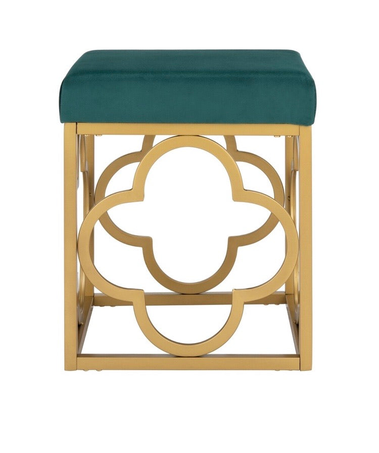 Fleur Moroccan Glam Velvet Square Ottoman CG227