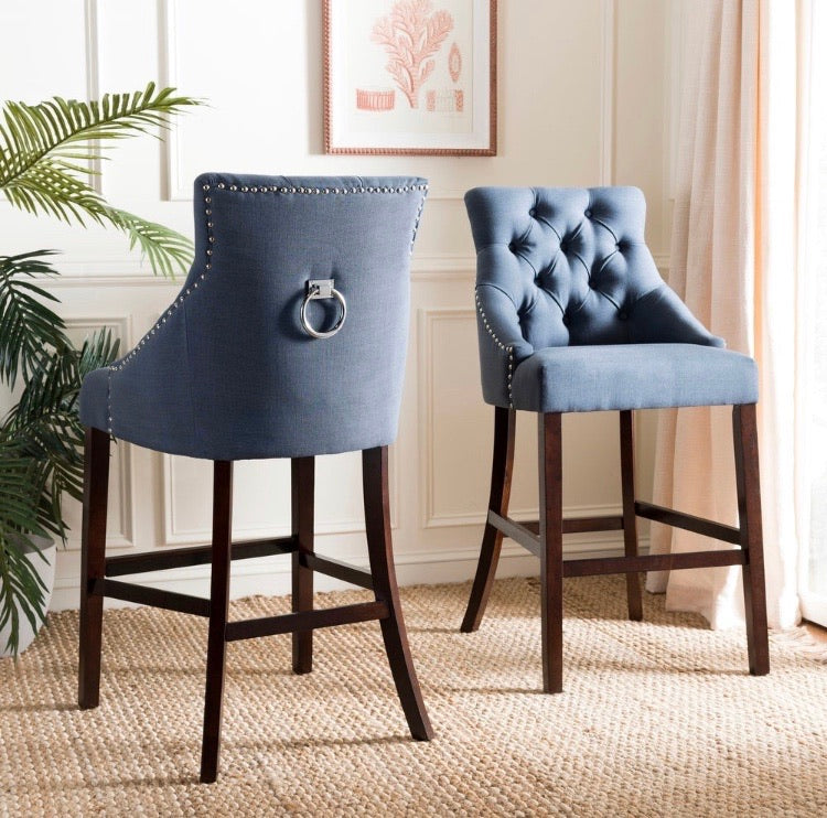 (Set of 2) Eleni Tufted Wing Back Counter Stool CG231