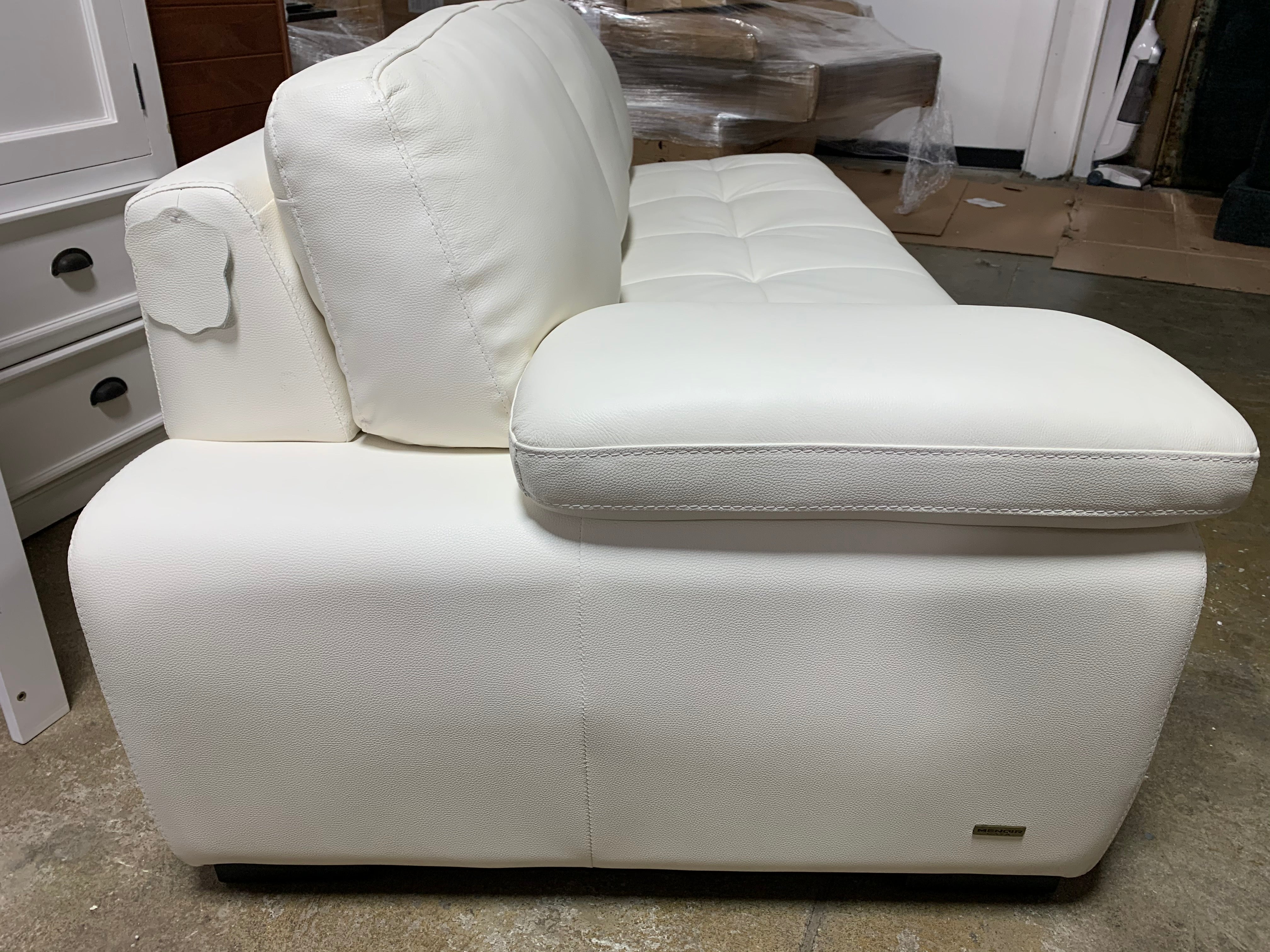 White Leather Chaise Lounge *As Is*