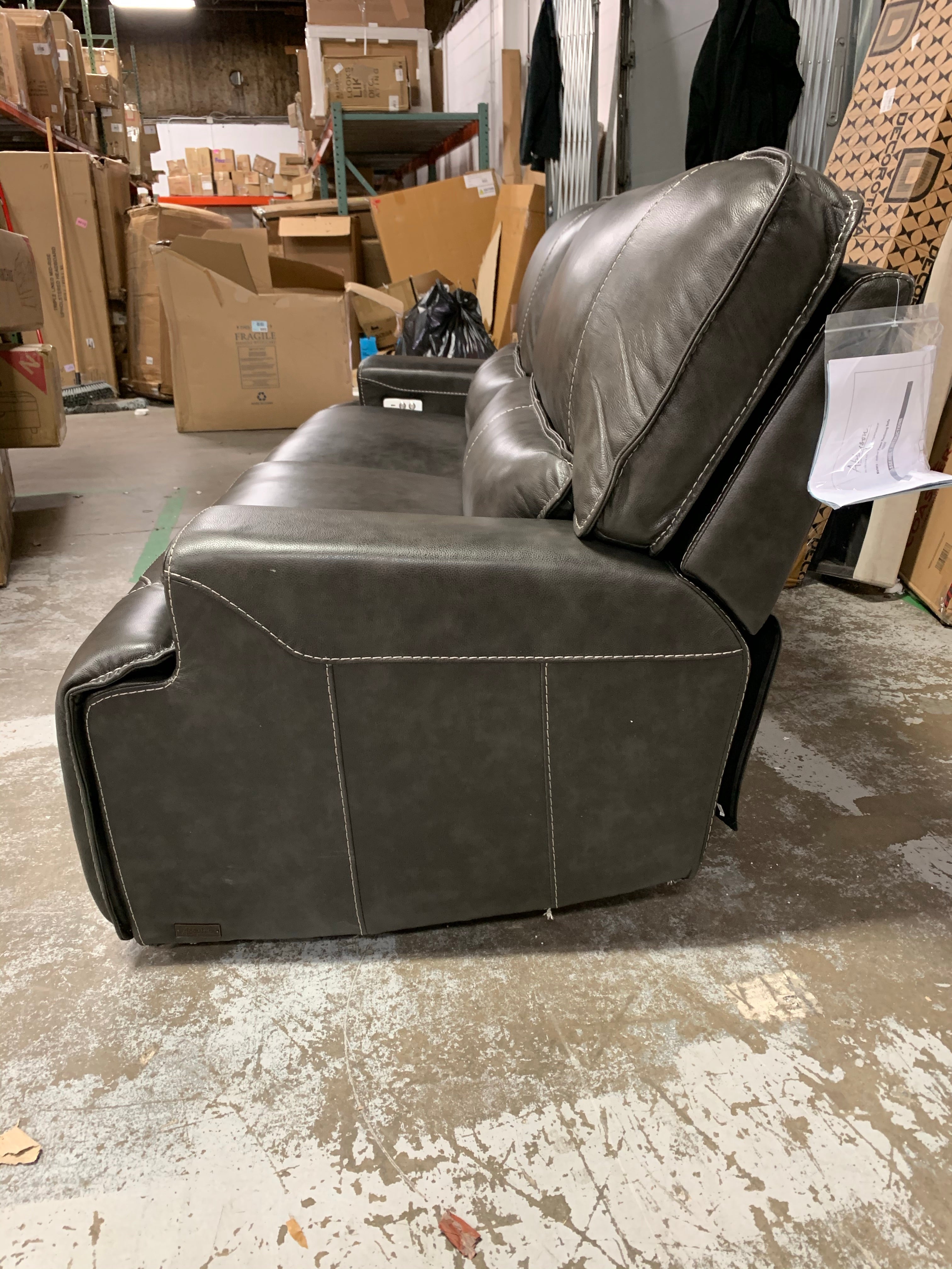 Abbyson Matera Leather 79" Power Reclining Sofa