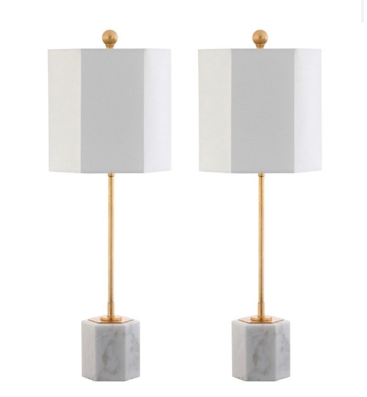 (Set of 2) 29-inch Magdalene Marble LED Table Lamp CG1441