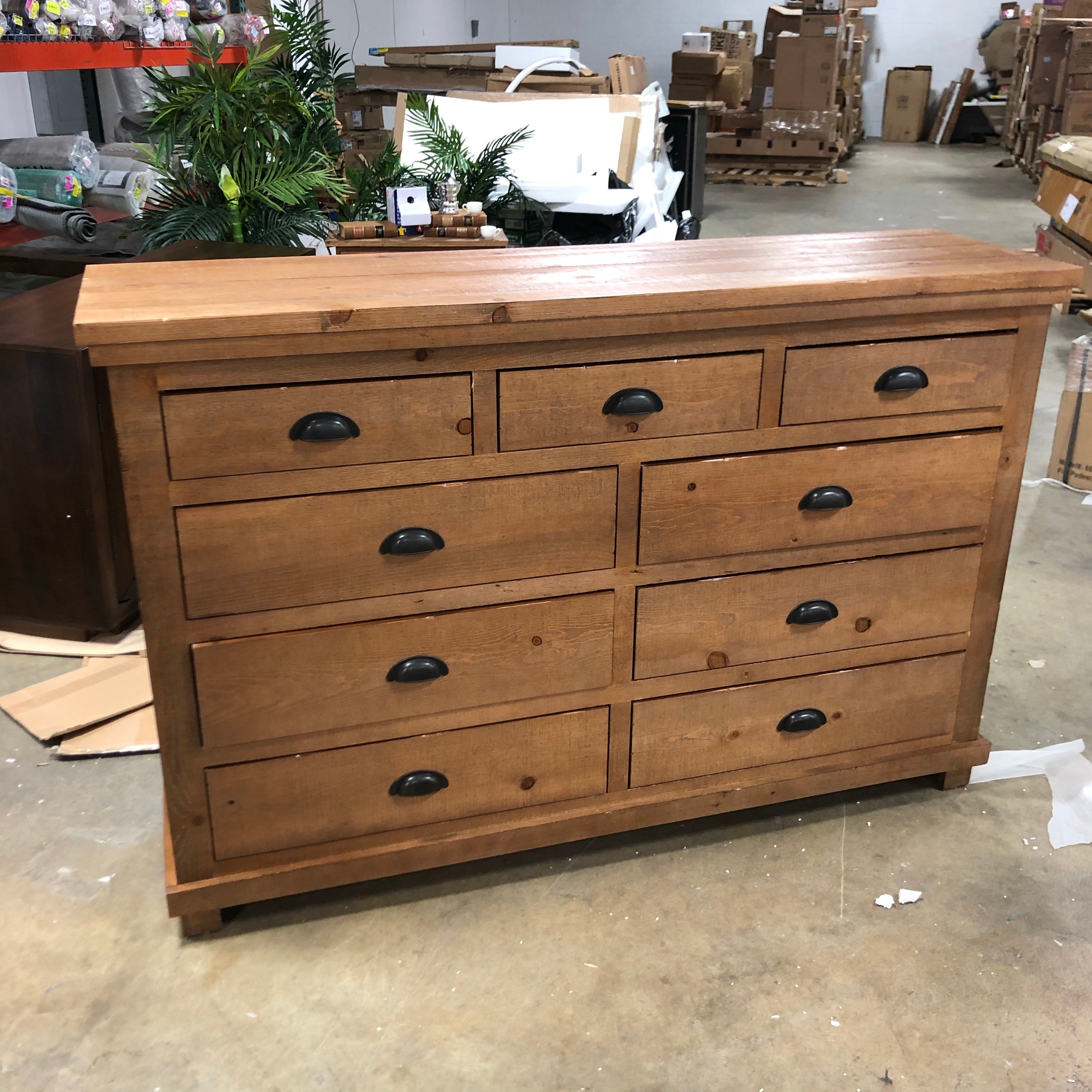 Willow 9-Drawer Distressed Pine Dresser