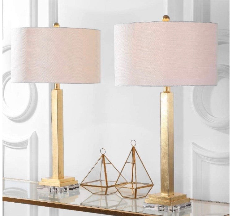 (Set of 2) Perri Standard Lamp Set with White Shades CG1406