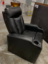 Load image into Gallery viewer, Black Gel Reclining Leather Home Theater Manual Recliner
