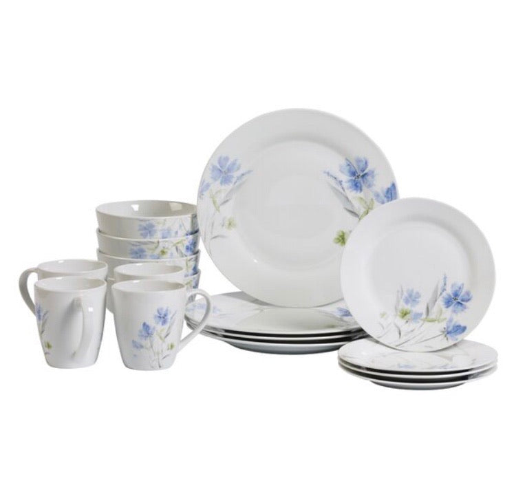 White Kissane 16 Piece Dinnerware Set, Service for 4 CG1524