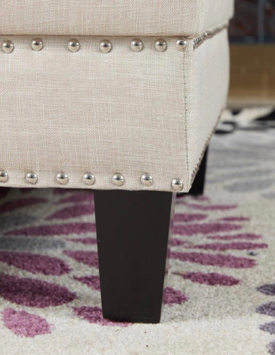 Beige Accent Ottoman CG800