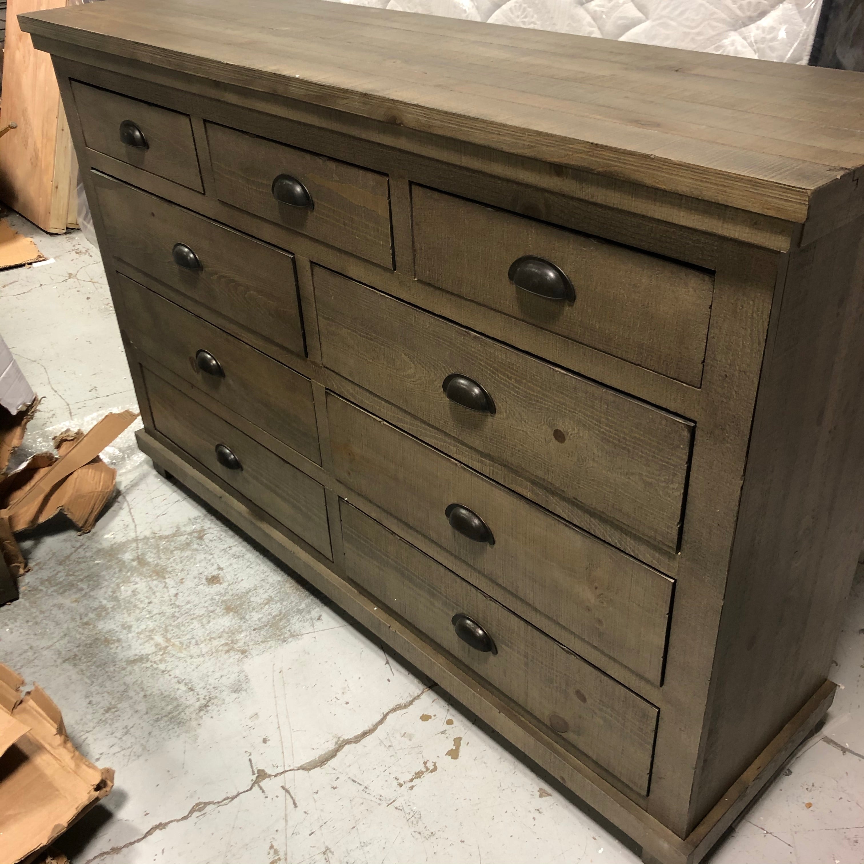 Willow 9-Drawer Weathered Gray Dresser