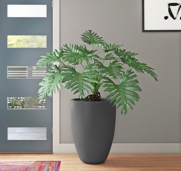 28" Alva Fiberglass Pot Planter in Gray *As Is* CG1583