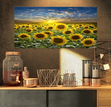 Load image into Gallery viewer, 16x32&quot; Field of Blooming Sunflowers Canvas CG938

