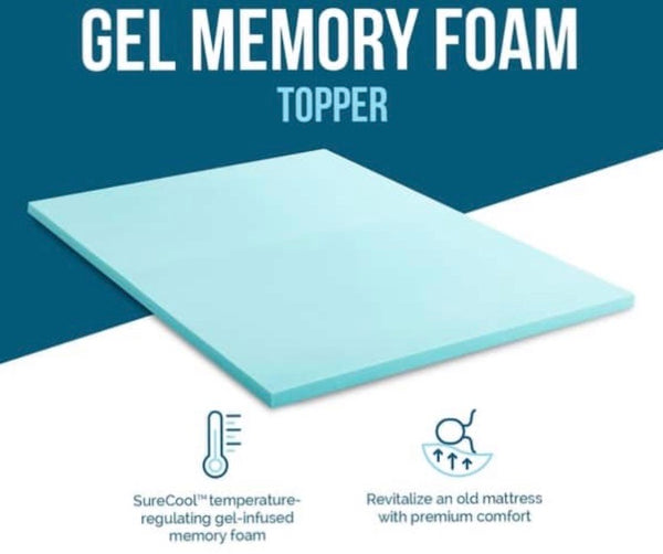 Lucid 4 Gel Memory Foam Mattress Topper King