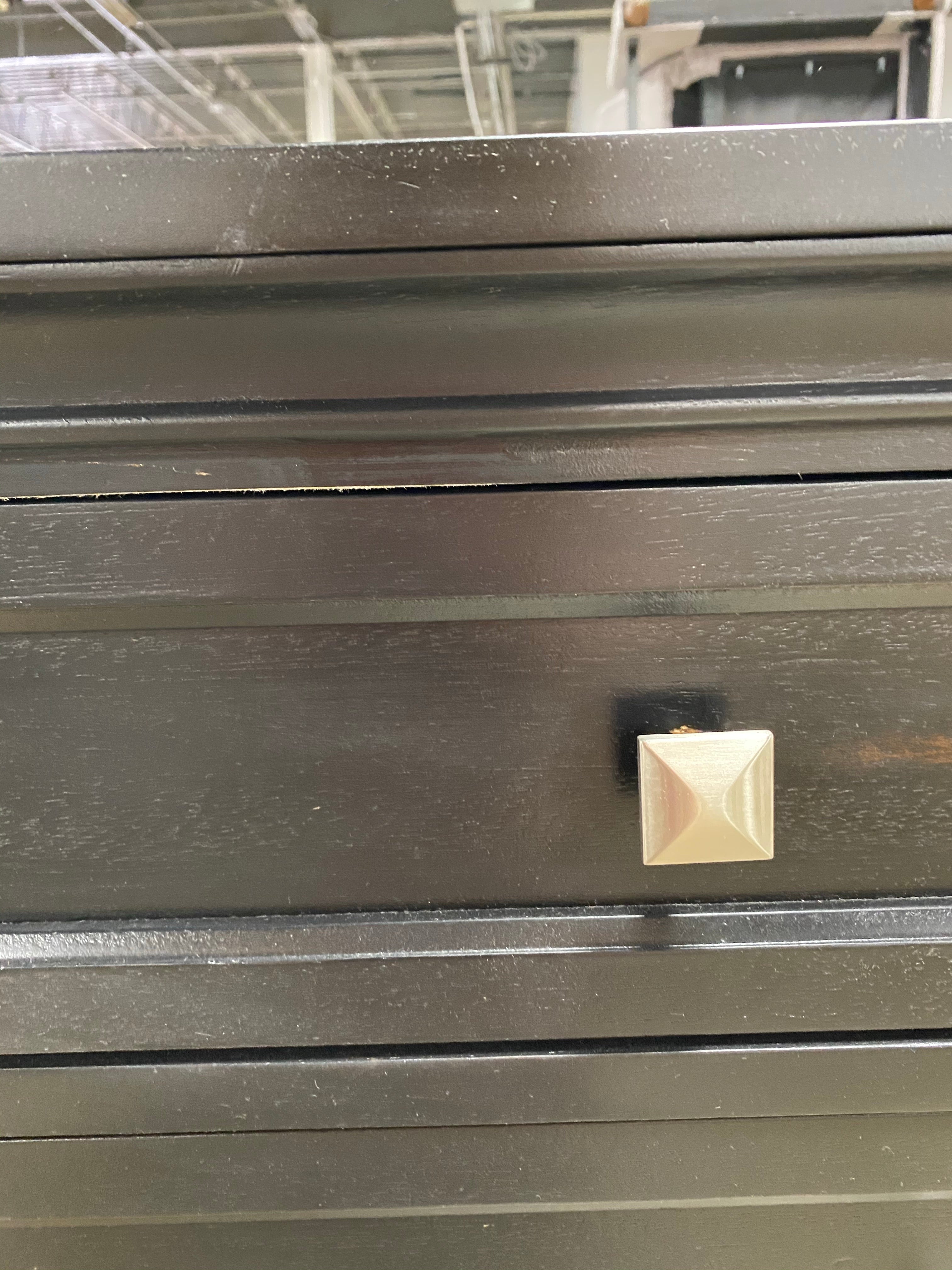 Black Woodside 9-Drawer Dresser with Silver Finished Knobs