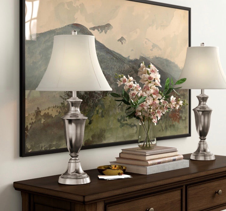 (Set of 2) Rowan Brushed Steel Lamps CG602