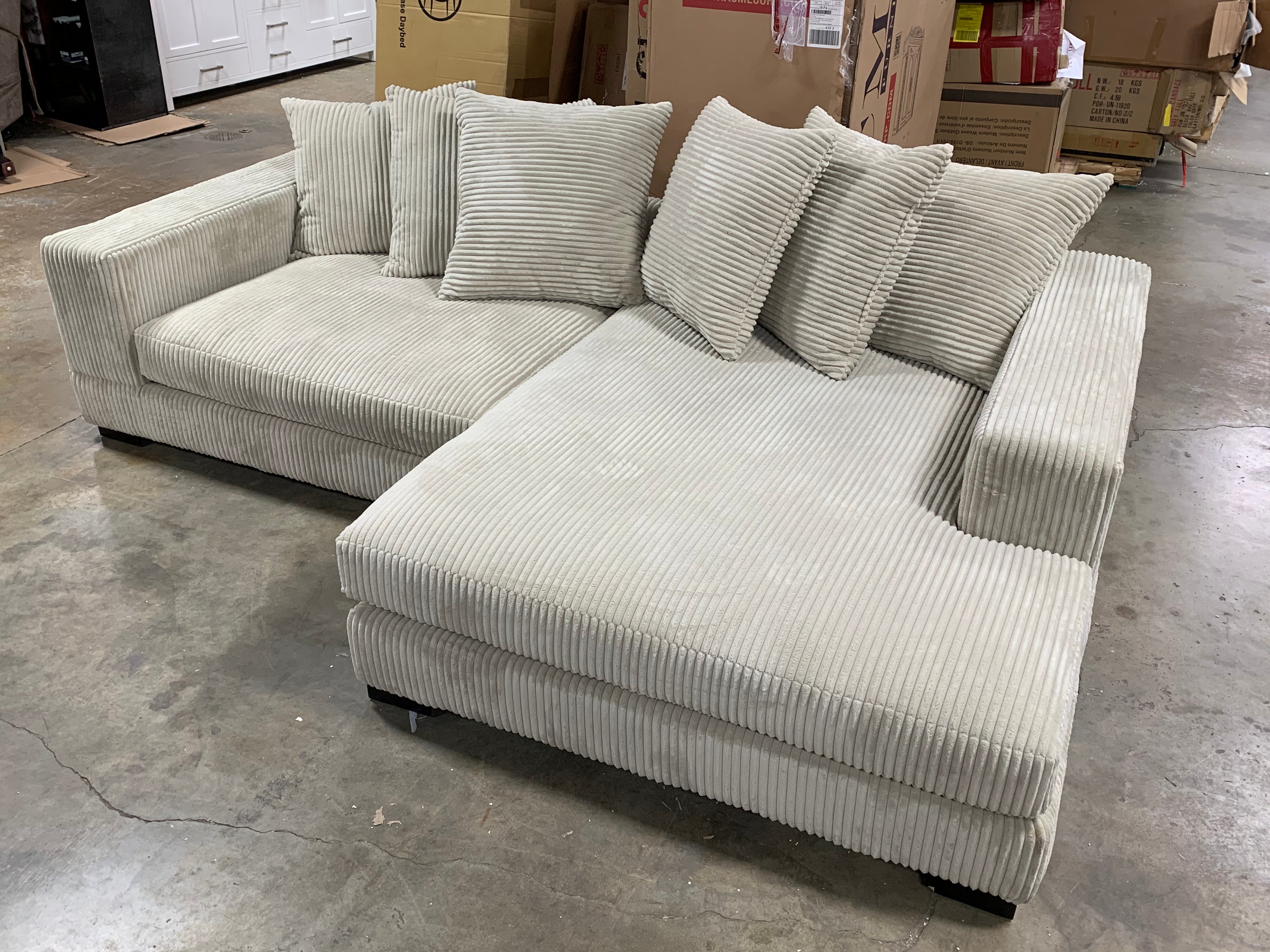 Luxe Right Hand Facing Sectional, Beige