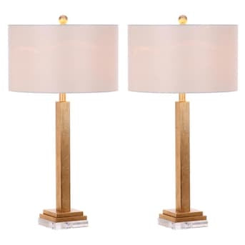 (Set of 2) Perri Standard Lamp Set with White Shades CG1423