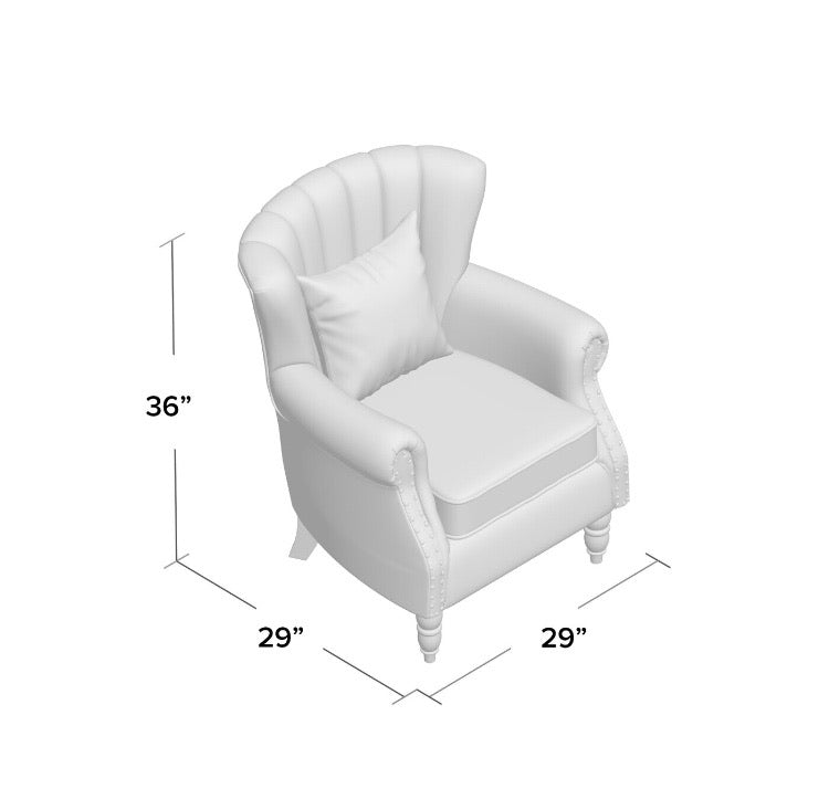 Xan Channel Wingback Chair Gray CG879