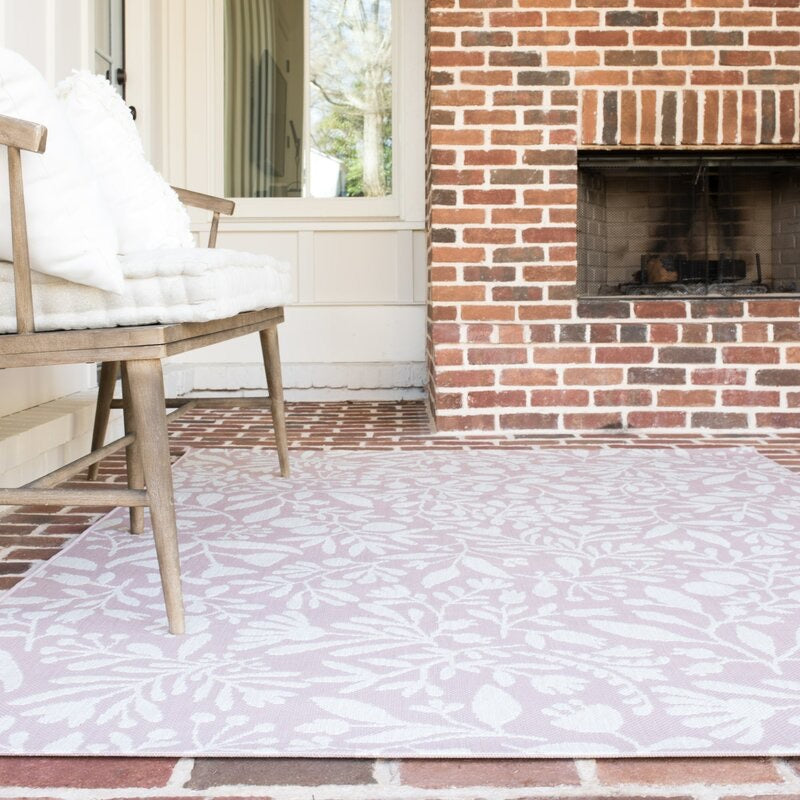 Olszewski Floral Pink Indoor/Outdoor Area Rug (#26R)