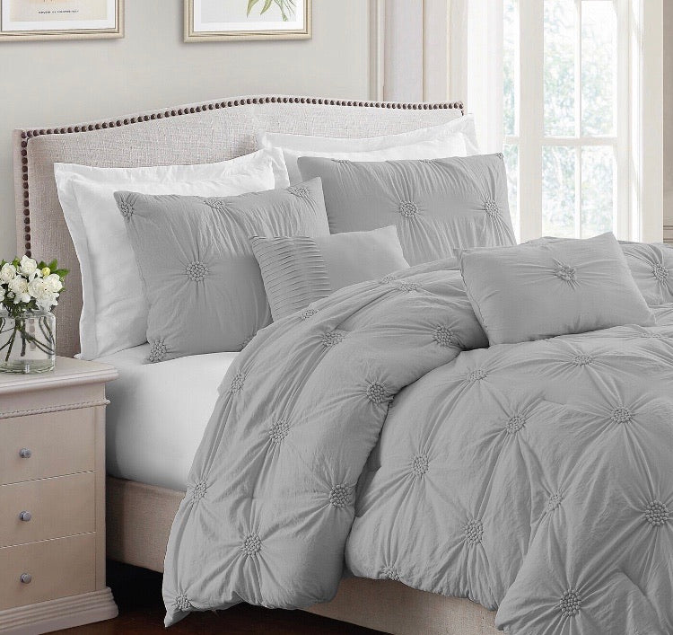 (Queen) Tierra Comforter Set in Gray CG1512