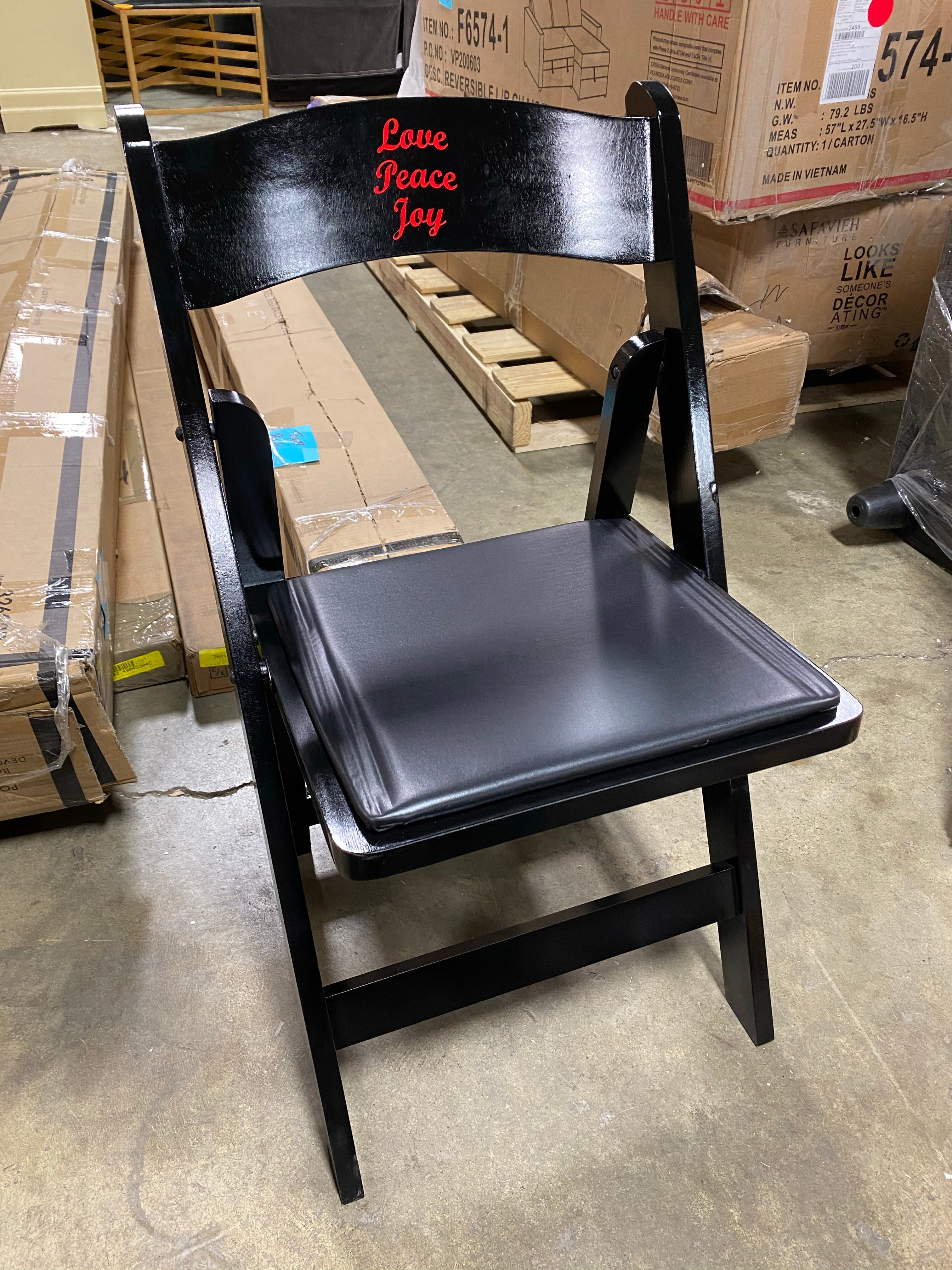 Black Hercules Series Vinyl Padded Folding Chairs (Set of 2) - #CG2003