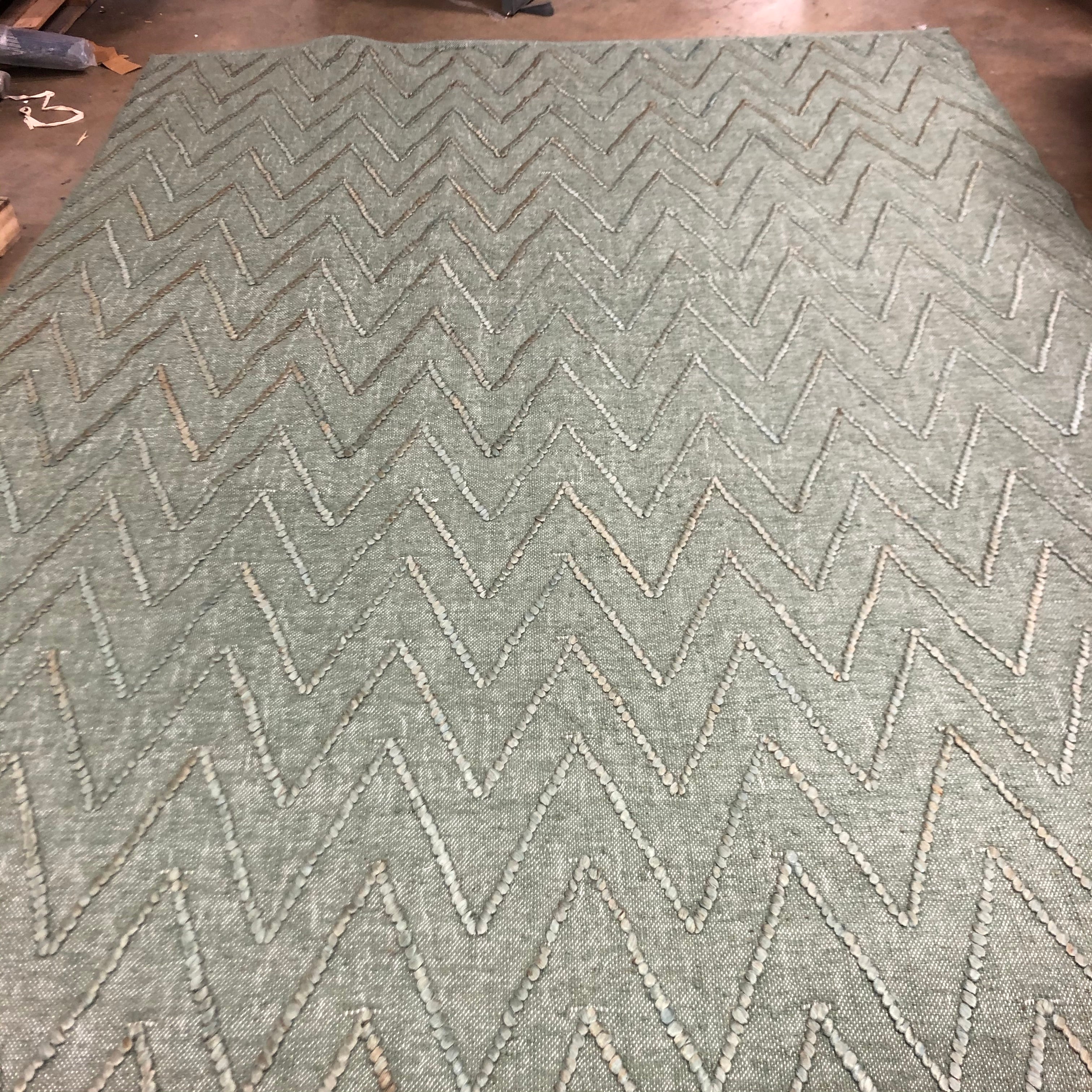 9x13' Cline Geometric Handmade Flatweave Jute Teal Area Rug CG893