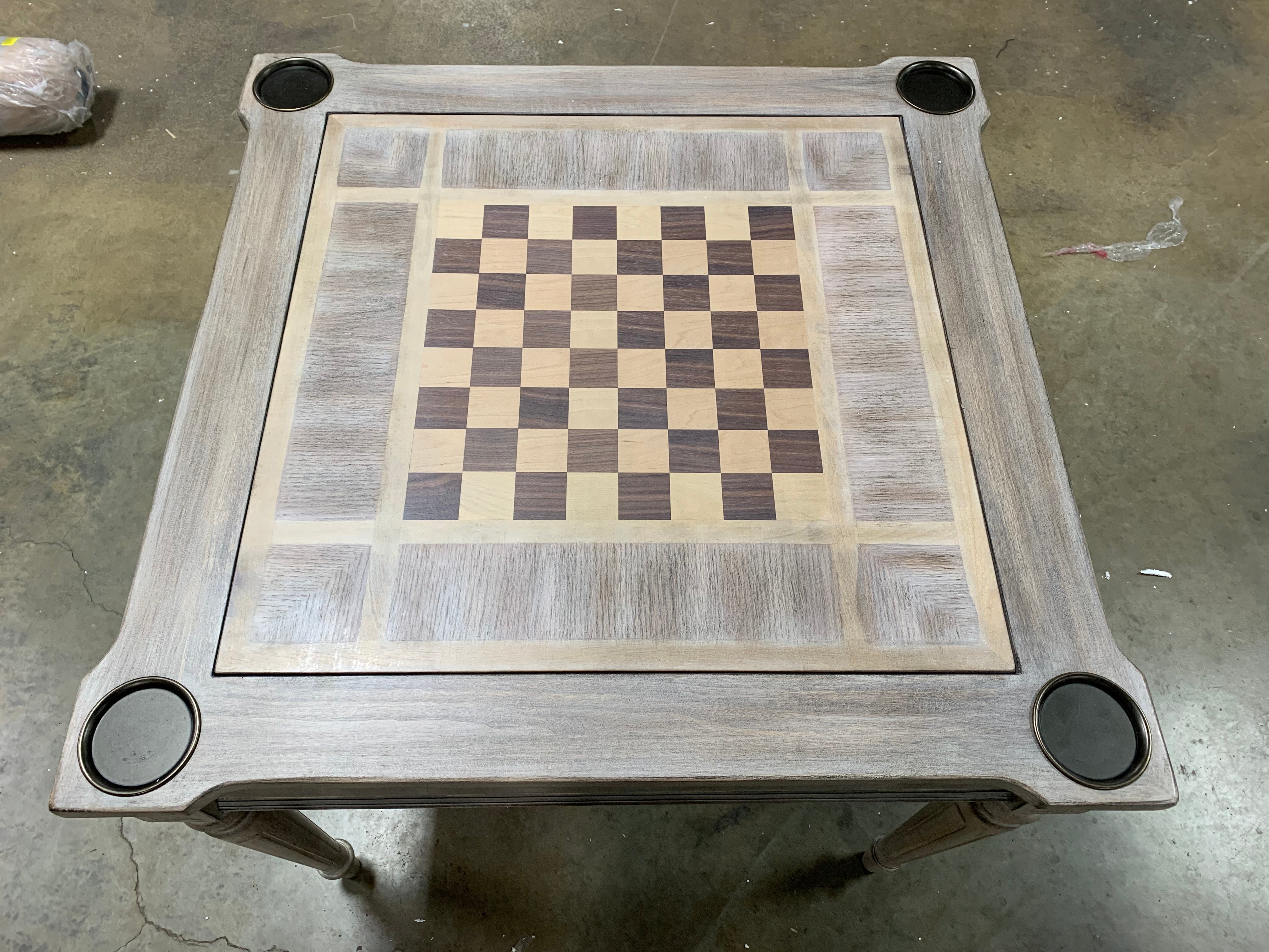 36" Mcnally Chess & Backgammon Table, Driftwood