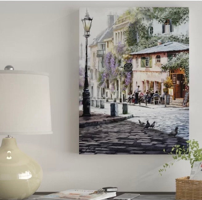 32"x24" 'Sunshine cafe' - Acrylic Painting Print CG1963