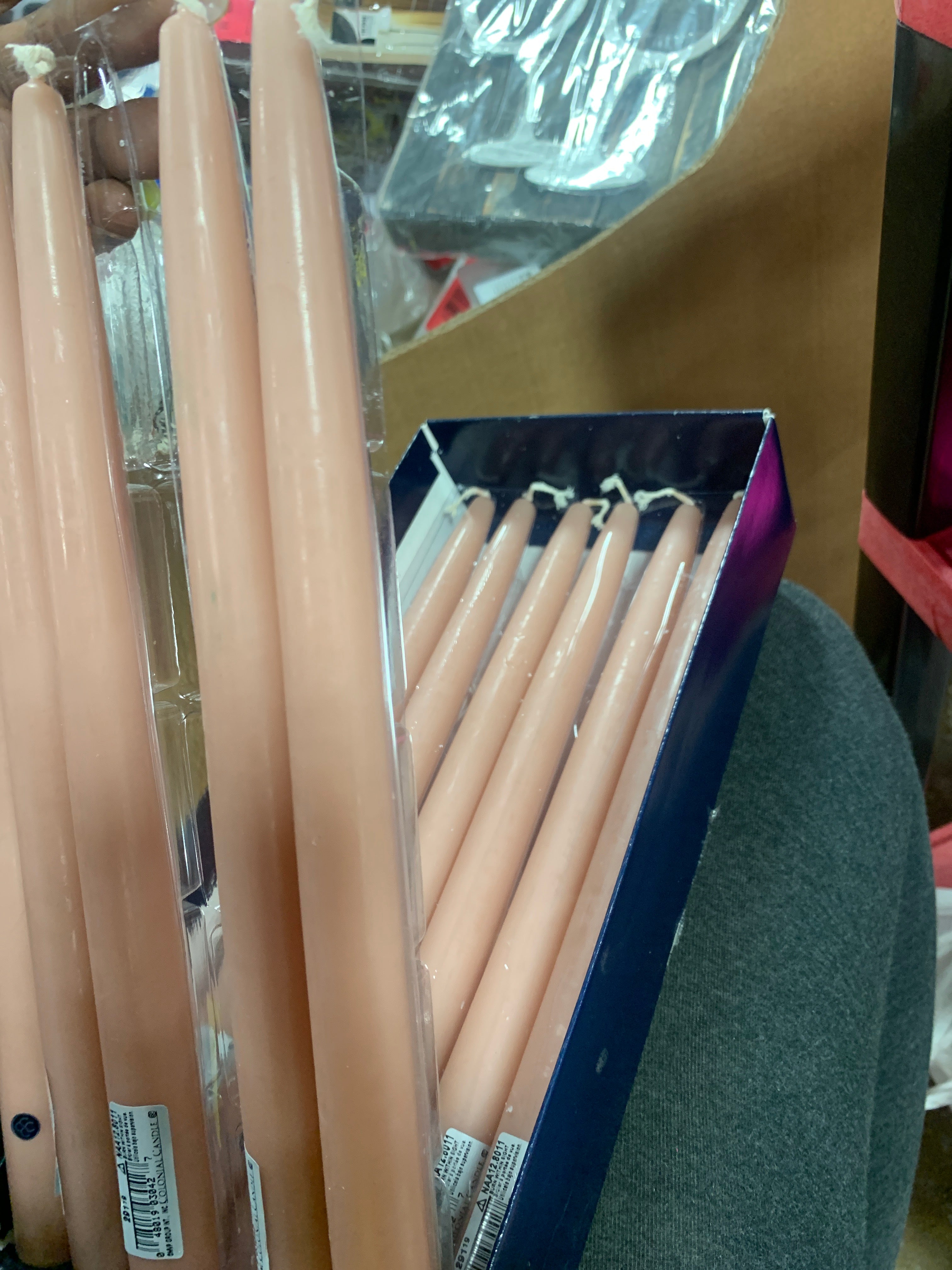 12", Handipt Colonial Candle Taper, Unscented, Blush, Pack of 11 B75-KS245