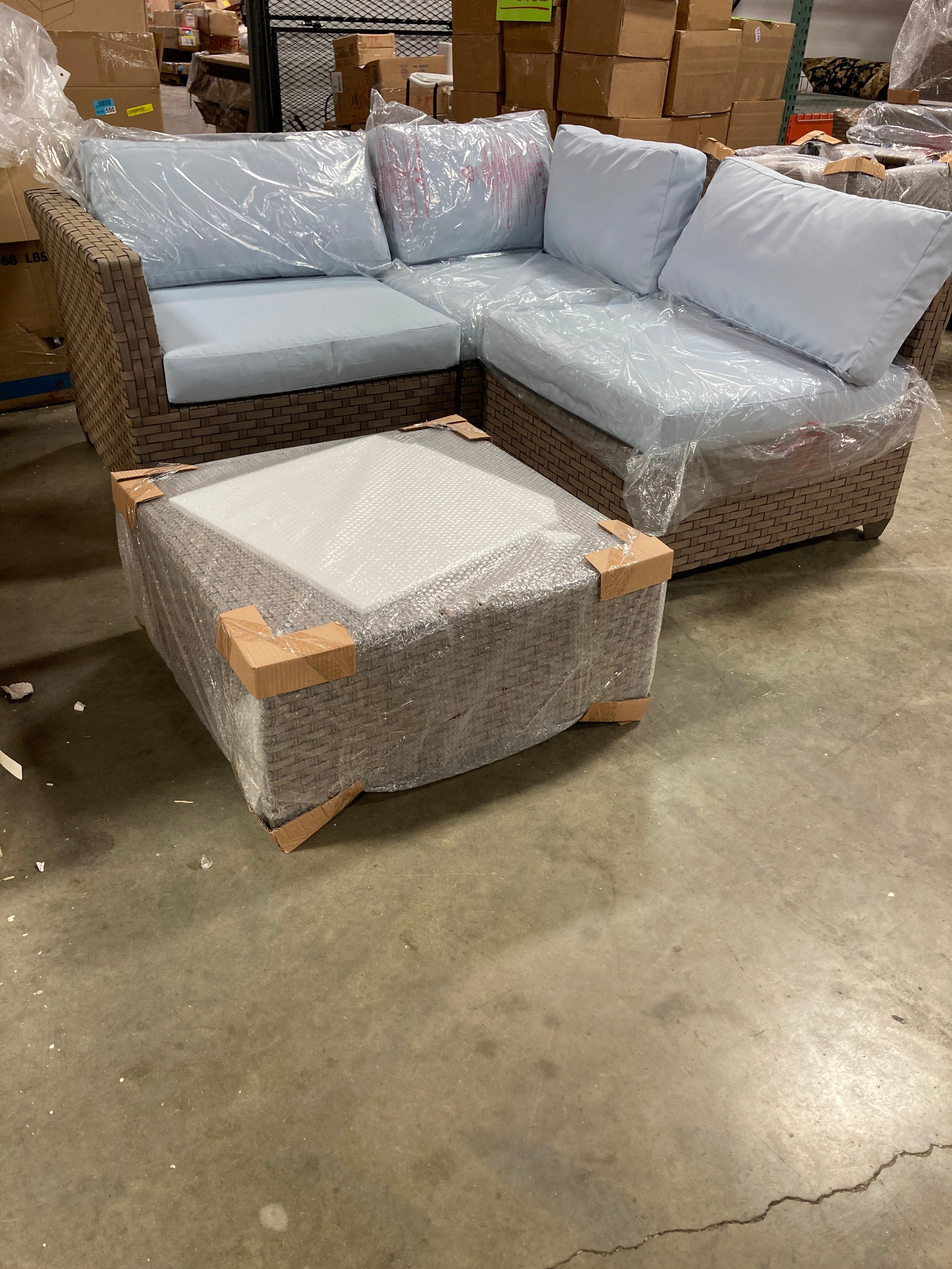4 Piece Patio Seating Group, Spa - OP001 (4 PIECES + 7 CUSHIONS)