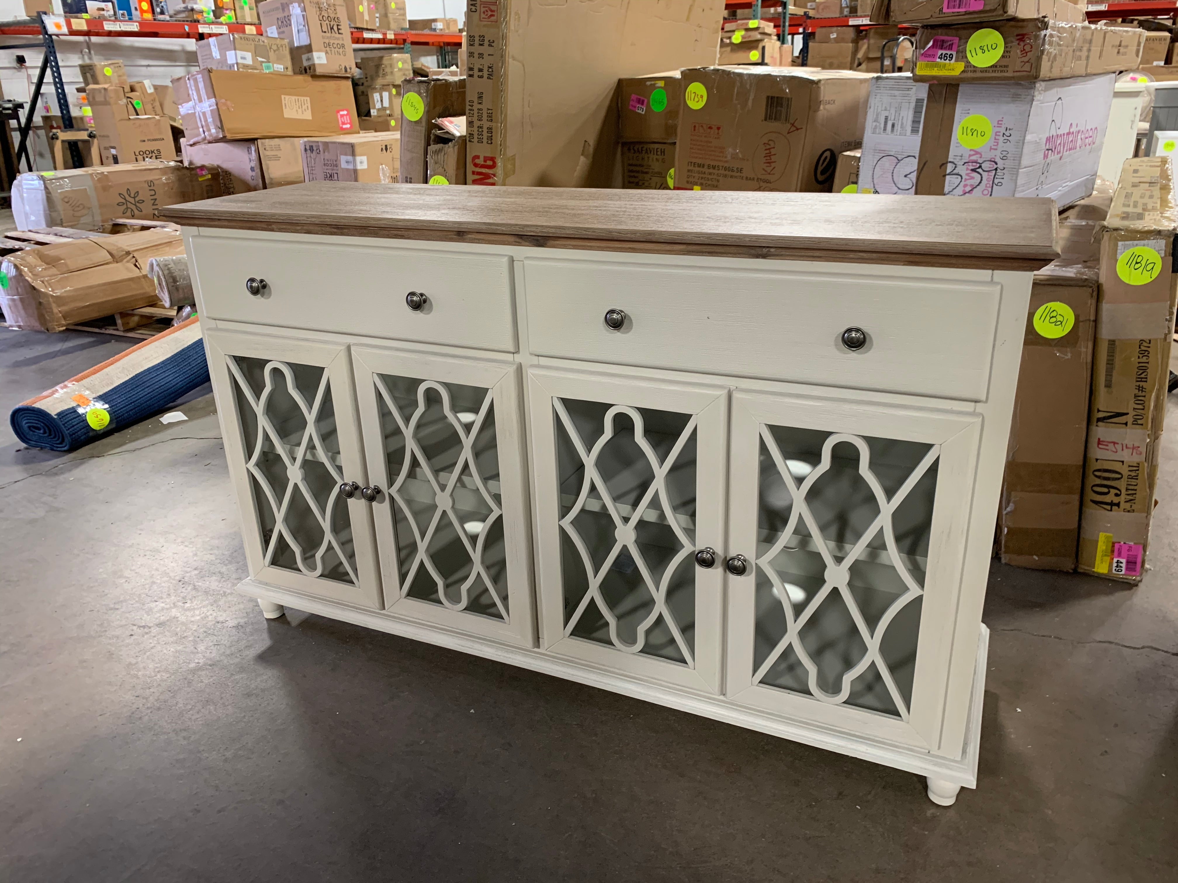 Aurora Hills White Bisque 4 Door Accent Chest