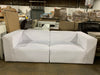 Mingle White 2 Piece Upholstered Fabric Sectional Sofa Set
