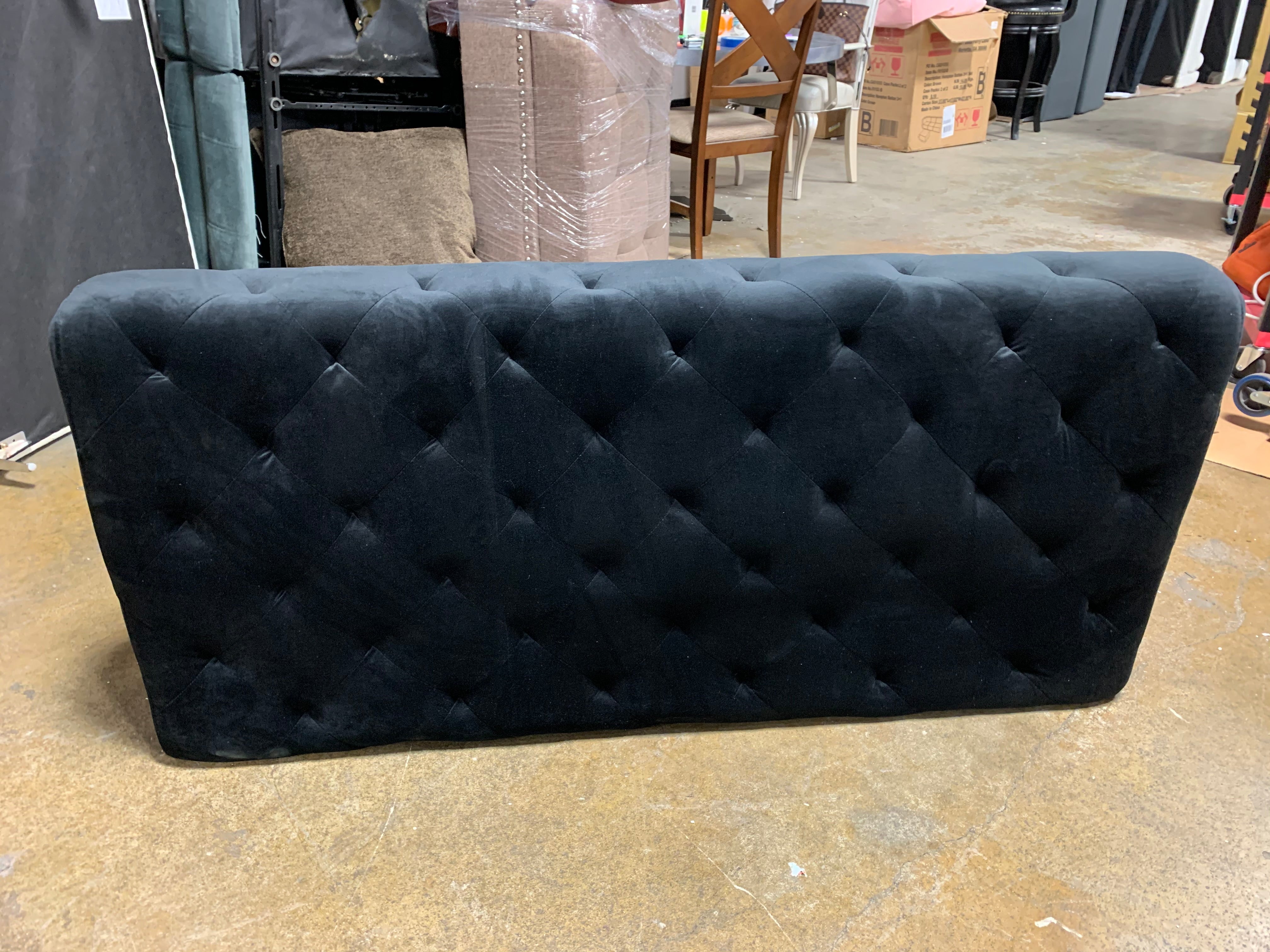 Black Velvet Tufted Piece *As Is*