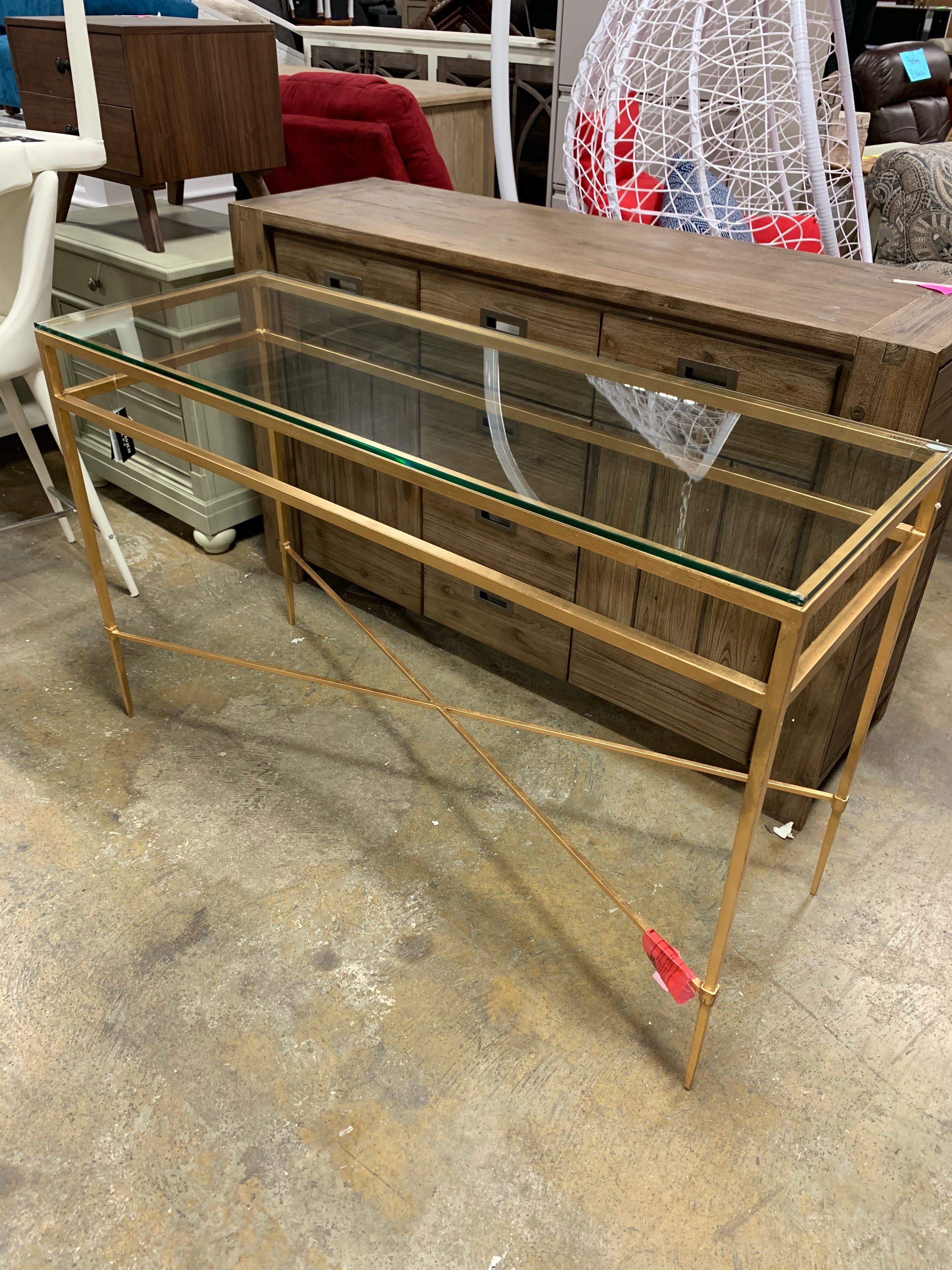 Baumgarten Glass Top Console Table