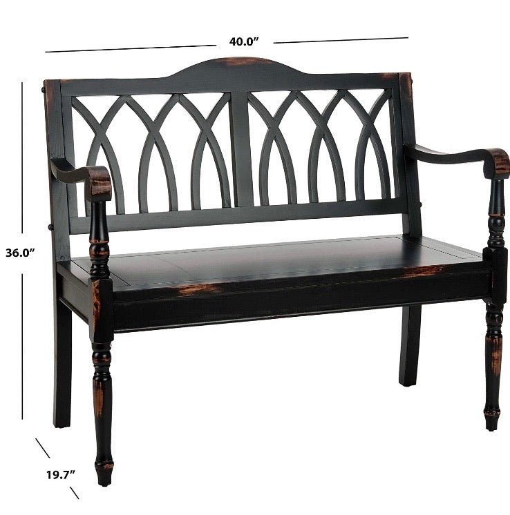Benjamin Distressed Black Bench CG812