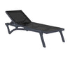 (Set of 2) Compamia Pacific Chaise Lounge with Black Sling in Dark Gray