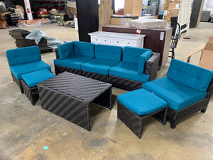 Yara 8 Piece Rattan Sunbrella Sectional Seating Group with Cushions