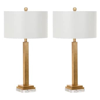 (Set of 2) Perri Standard Lamp Set with White Shades CG1423