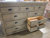 Castagnier 9 Drawer Double Dresser, Weathered Gray