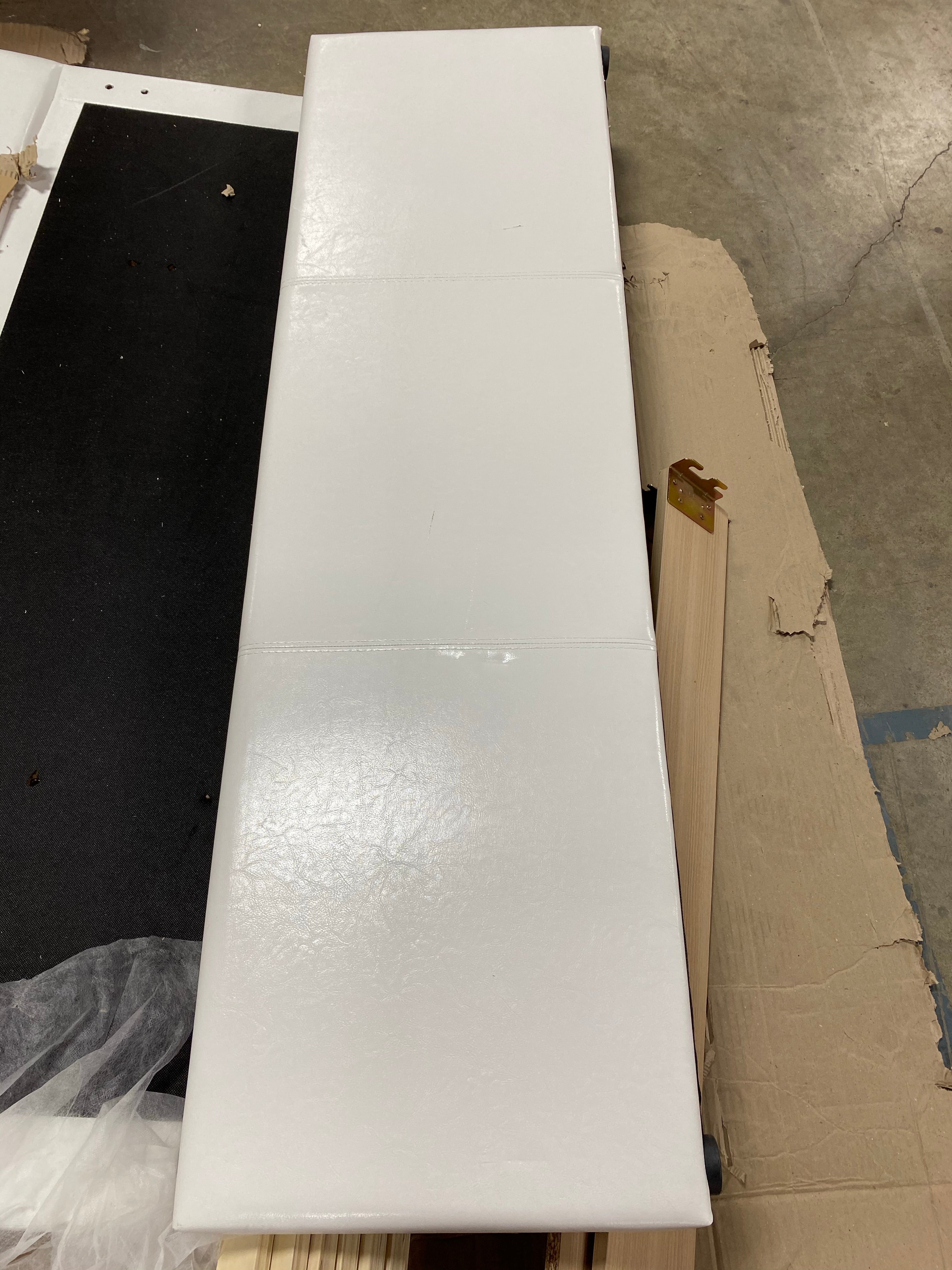 **As Is** White Tufted Headboard with Footboard - Full  #SA673
