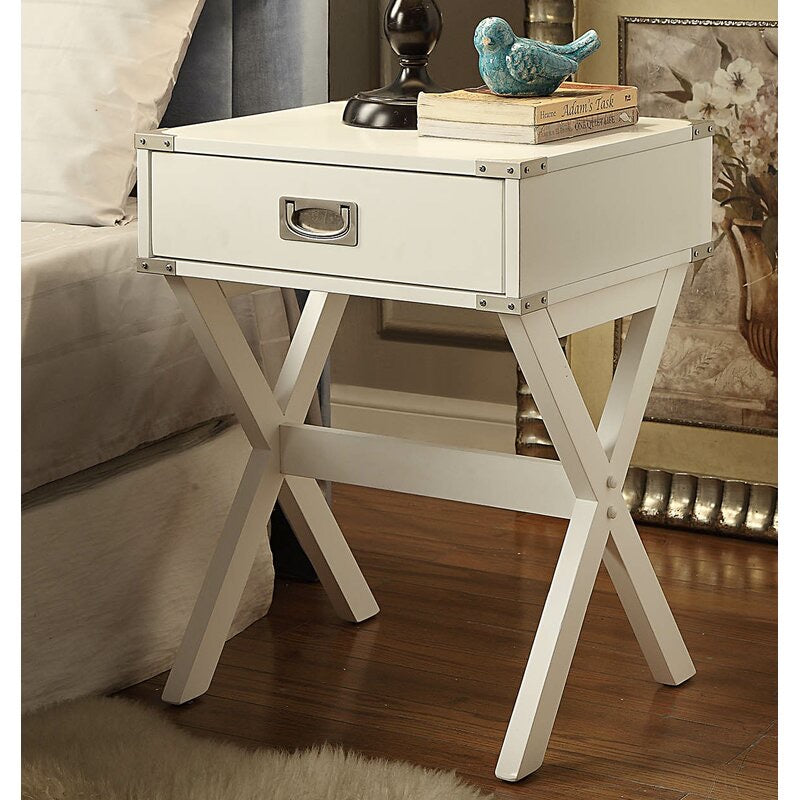 White Grable End Table #LX3002