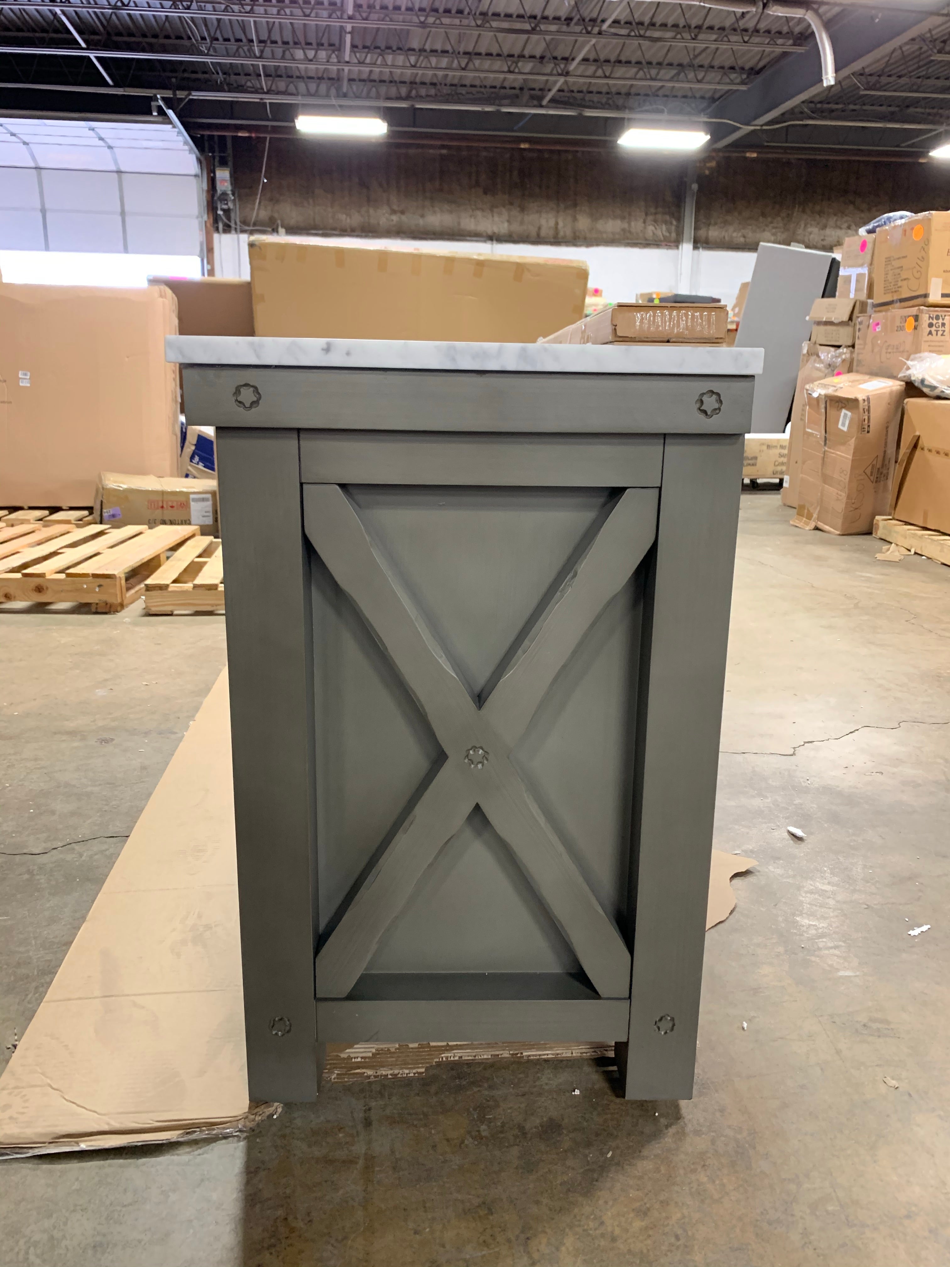 Aberdeen Grizzle Gray 72" Double Sink Bathroom Vanity