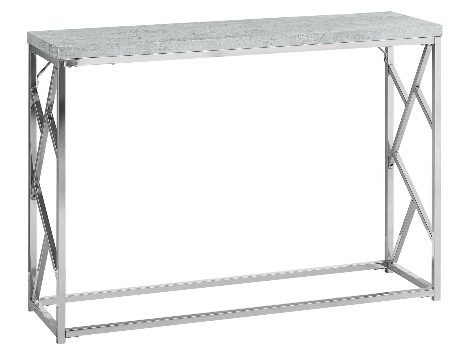44" Console Table, Grey Cement/Chrome (#K5900)