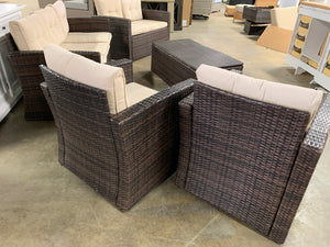 Arlington 5 Piece Rattan Sofa Seating Group with Cushions