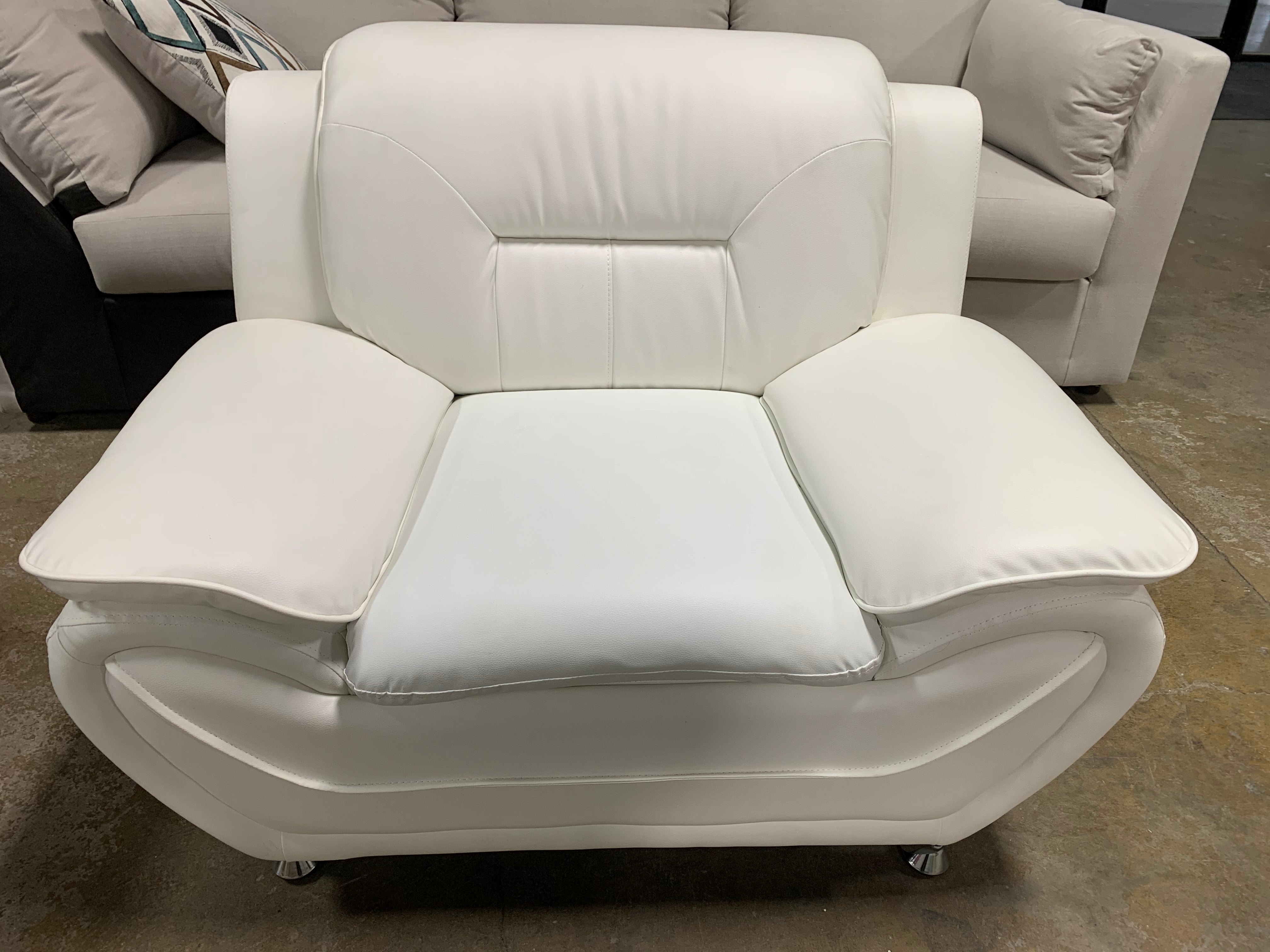 Nataly White Leather Chair