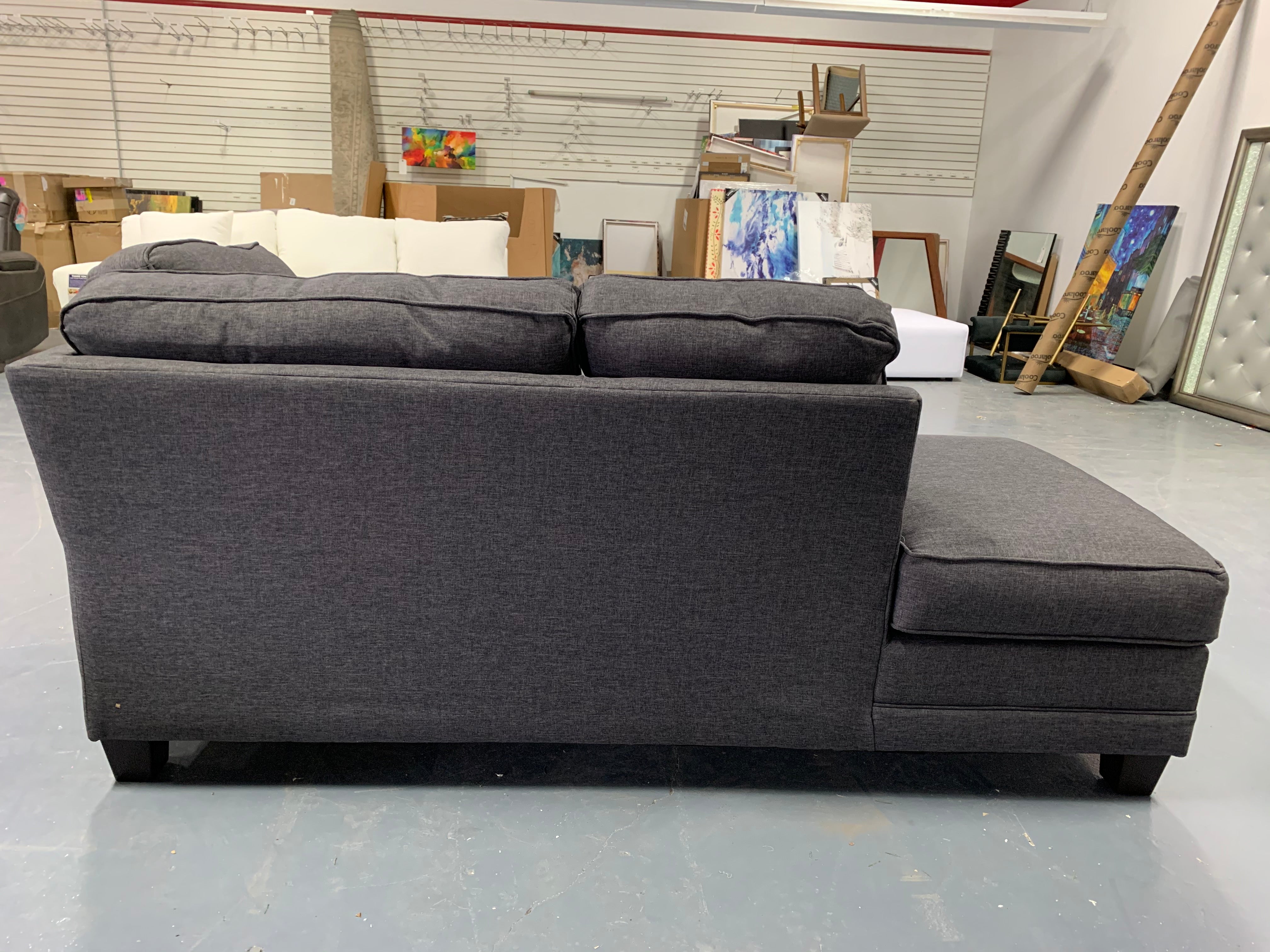 Charcoal Gray Chaise Lounge Piece *As Is*
