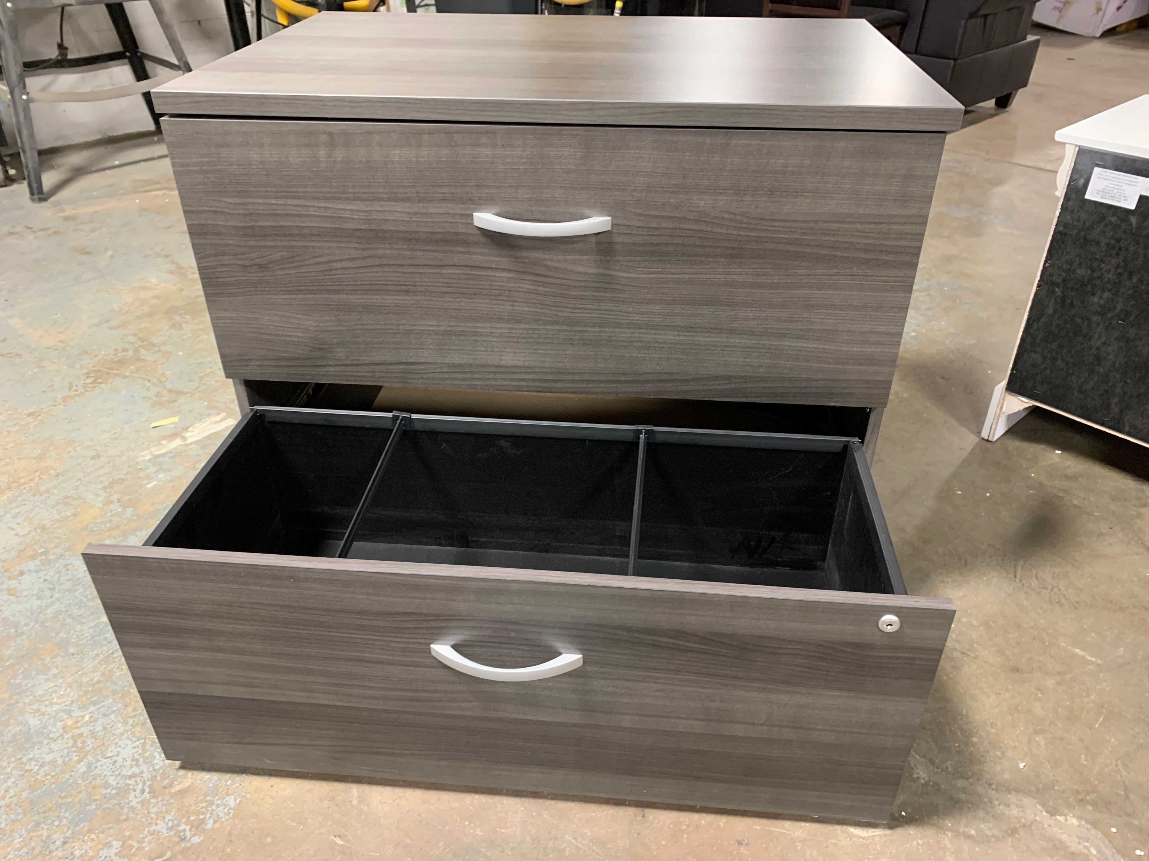 36" Lateral Filing Cabinet, Grey