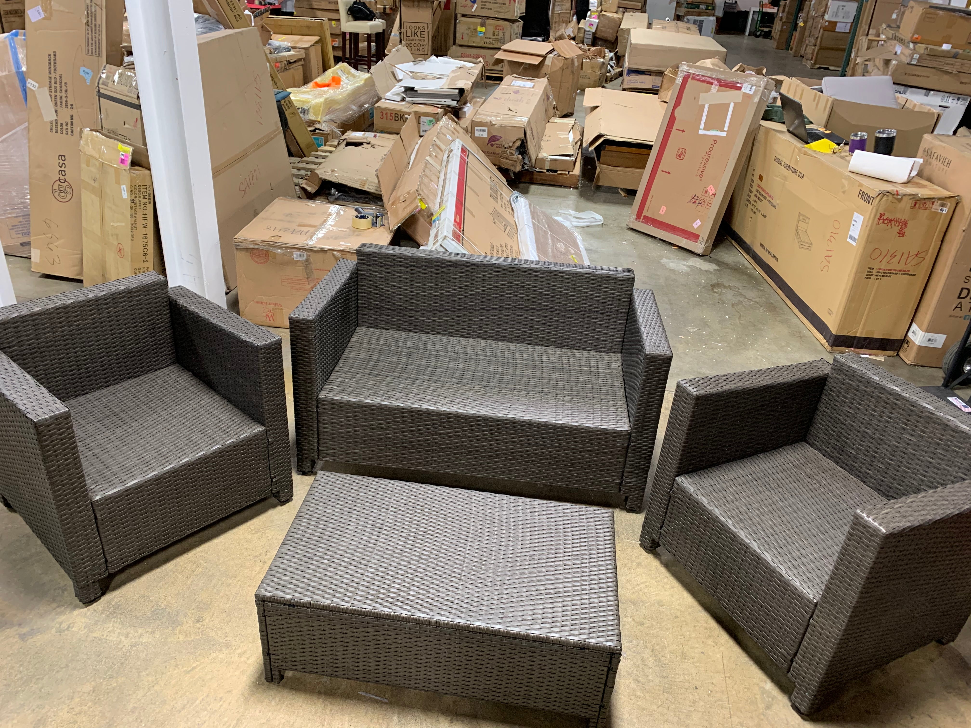 4 Piece Sofa Seating Group, Gray