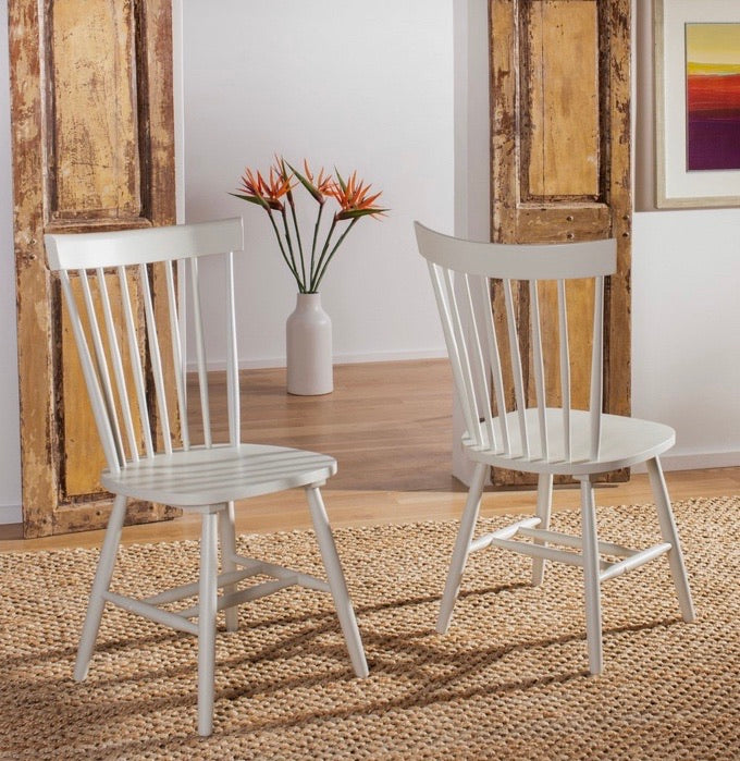 (Set of 2) Riley Wood Dining Chairs Off White CG852