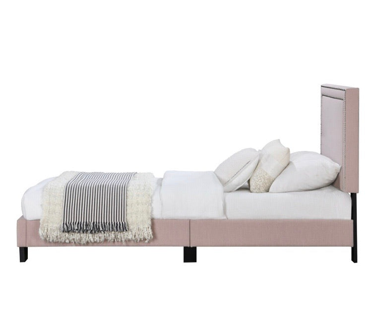 (Twin) Alcorn Upholstered Platform Bed  Pink CG168