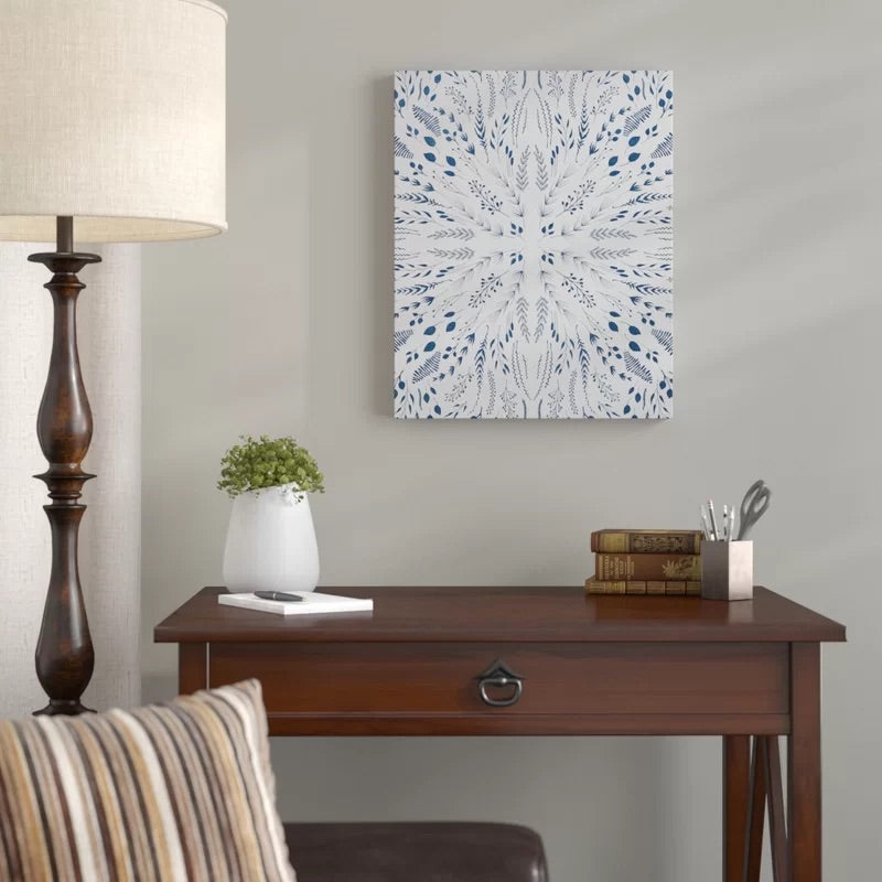 'Indigo Maze' - Graphic Art Print on Canvas LX5072